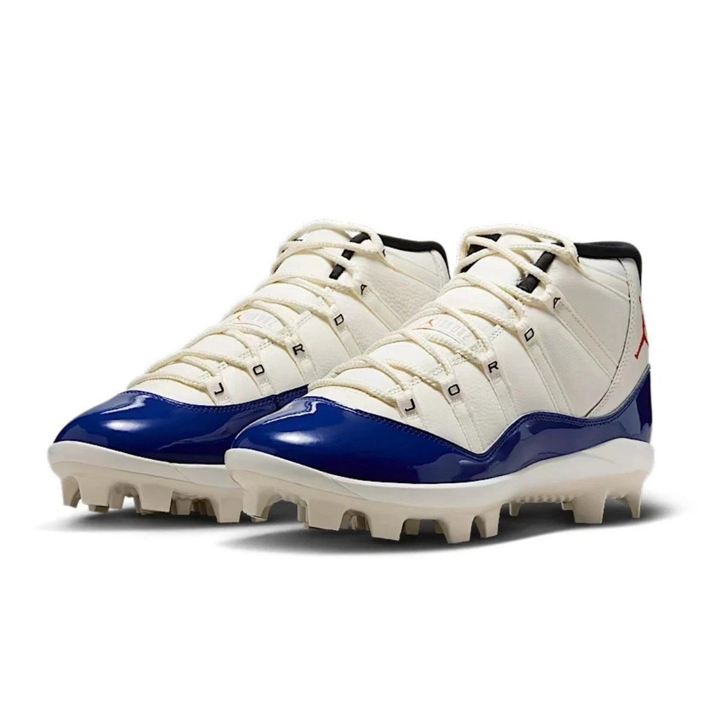 Nike Air Jordan 11 Retro MCS Baseball Cleats HM7326-100 Mens 10 Sail Blue Red